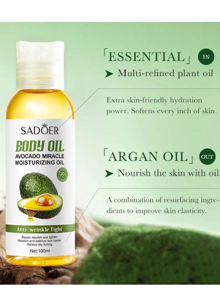 Anti Wrinkle Tight Body Oil With Avocado Miracle Moisturizing Oil 100ml