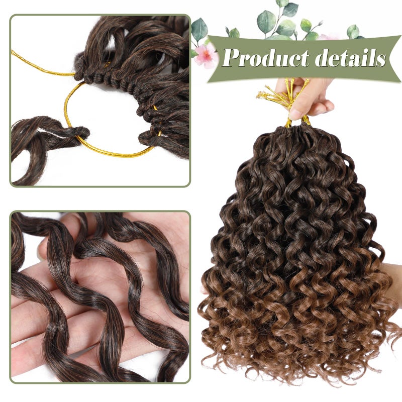 Vomella GoGo Curl Crochet Hair for Black Women 8 Packs 12 Inch Water Wave Curly Crochet Hair Ocean Wave Beach Curl Synthetic Crochet Hair Extensions(T30#) - Image 5