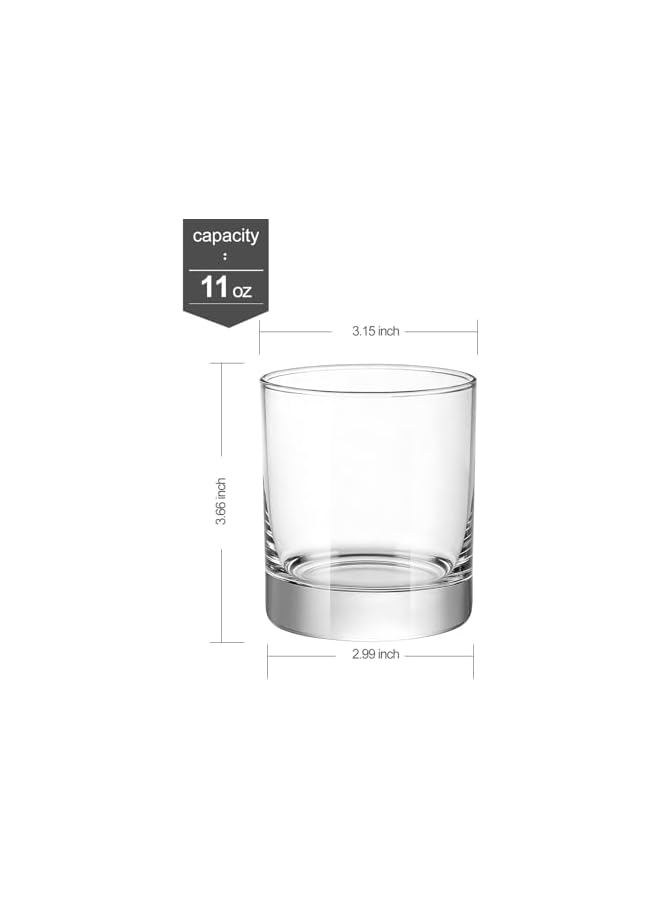 S-TOP Whiskey Glasses-Premium 11 OZ Scotch Glasses Set of 6 /Old Fashioned Whiskey Glasses/ Scotch Lovers/Style Glassware for Bourbon/Rum glasses/Bar whiskey glasses,Clear - Image 4