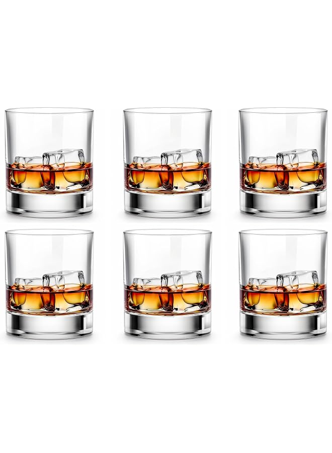 S-TOP Whiskey Glasses-Premium 11 OZ Scotch Glasses Set of 6 /Old Fashioned Whiskey Glasses/ Scotch Lovers/Style Glassware for Bourbon/Rum glasses/Bar whiskey glasses,Clear - Image 1