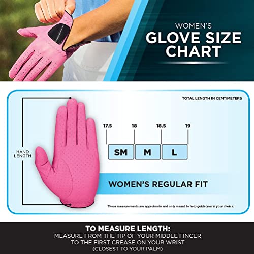 Callaway Golf Opti Color Glove Worn on Left Hand Ladies Medium Teal - Image 3