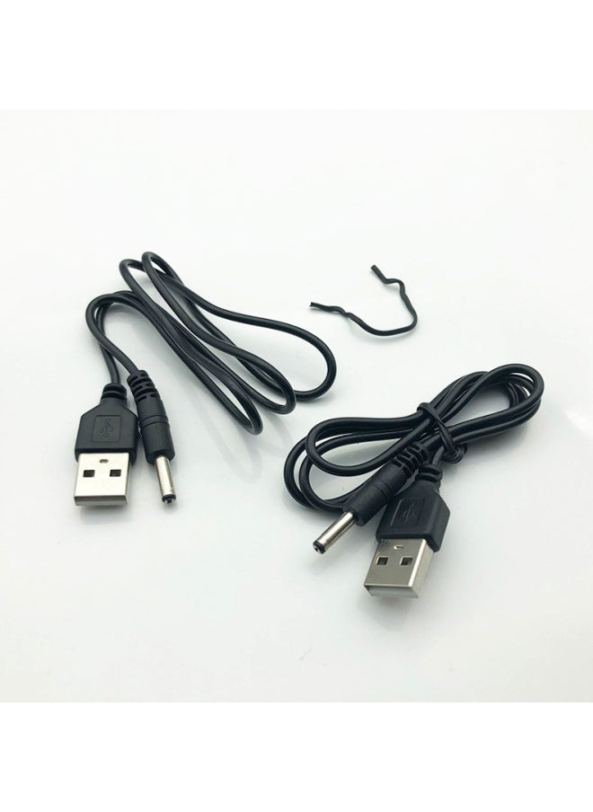 Generic - 3.5 Dc Usb Charging Cable 50cm Round Hole Dc Power Cord Small Speaker Desk Lamp Charging Cable Dc3.5 Charging Cable-Color:Black-Line Length:80cm - Image 1