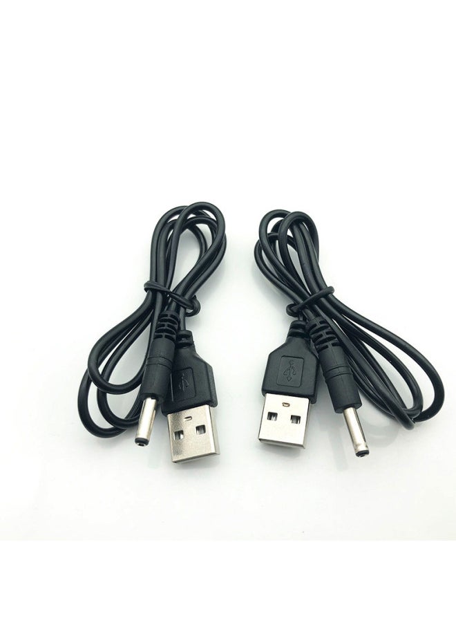 Generic - 3.5 Dc Usb Charging Cable 50cm Round Hole Dc Power Cord Small Speaker Desk Lamp Charging Cable Dc3.5 Charging Cable-Color:Black-Line Length:80cm - Image 1