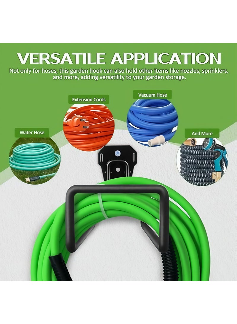 Leon Home 3-hole metal garden hose holder, heavy duty hose hanger wall mount water hose holder for outdoor yard, durable hose hook is perfect for water hose, extension cord, bicycle, stair rack; - Image 2