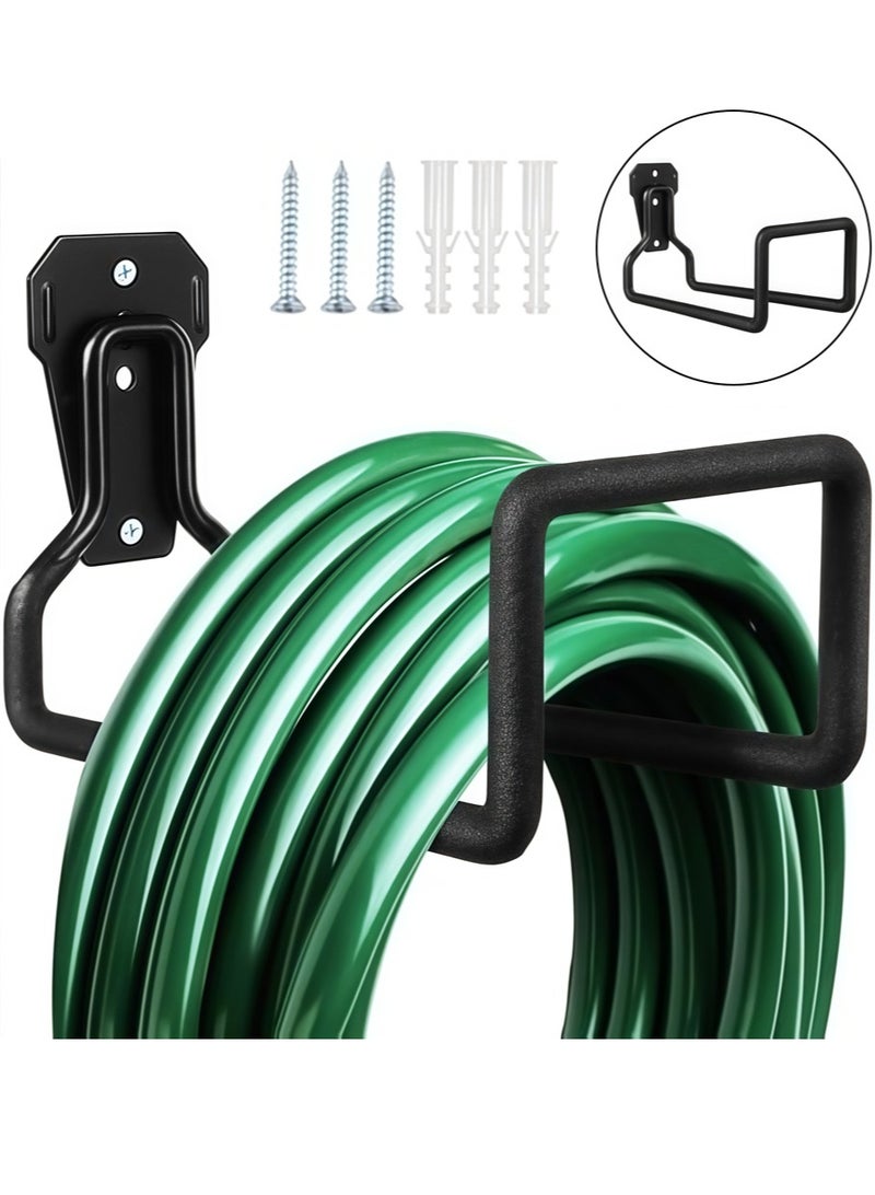 Leon Home 3-hole metal garden hose holder, heavy duty hose hanger wall mount water hose holder for outdoor yard, durable hose hook is perfect for water hose, extension cord, bicycle, stair rack; - Image 1