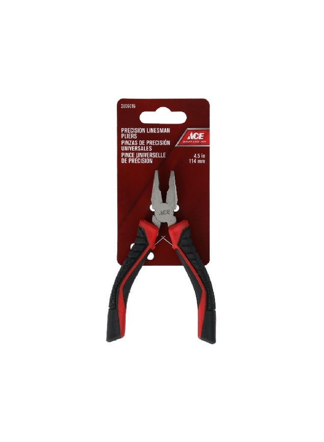 ACE Precision Linesman Plier Black and Red 4.5 Inch XM18010368 - Image 2