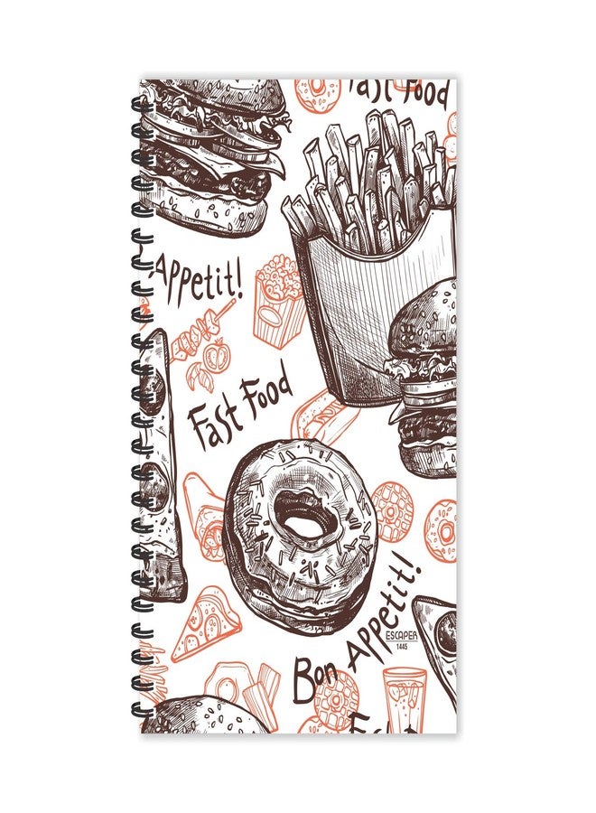 ESCAPER Bon Appetit Pizza Slice Diary, Ruled - A5 Size - 8.5 x 5.5 inches Food Diary, Fast Food Diary, Pizza Diary, Food Lovers Diary, Diary Notepad, Diary for Office, Diary for Gift - Image 1
