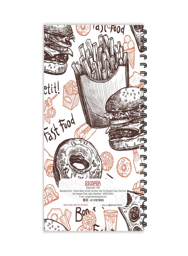 ESCAPER Bon Appetit Pizza Slice Diary, Ruled - A5 Size - 8.5 x 5.5 inches Food Diary, Fast Food Diary, Pizza Diary, Food Lovers Diary, Diary Notepad, Diary for Office, Diary for Gift - Image 2