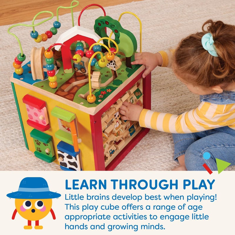 Battat â€“ Activity Cube with Farm Theme â€“ Educational Wooden Toys for Toddlers and Kids â€“ 1 Year + - Image 5