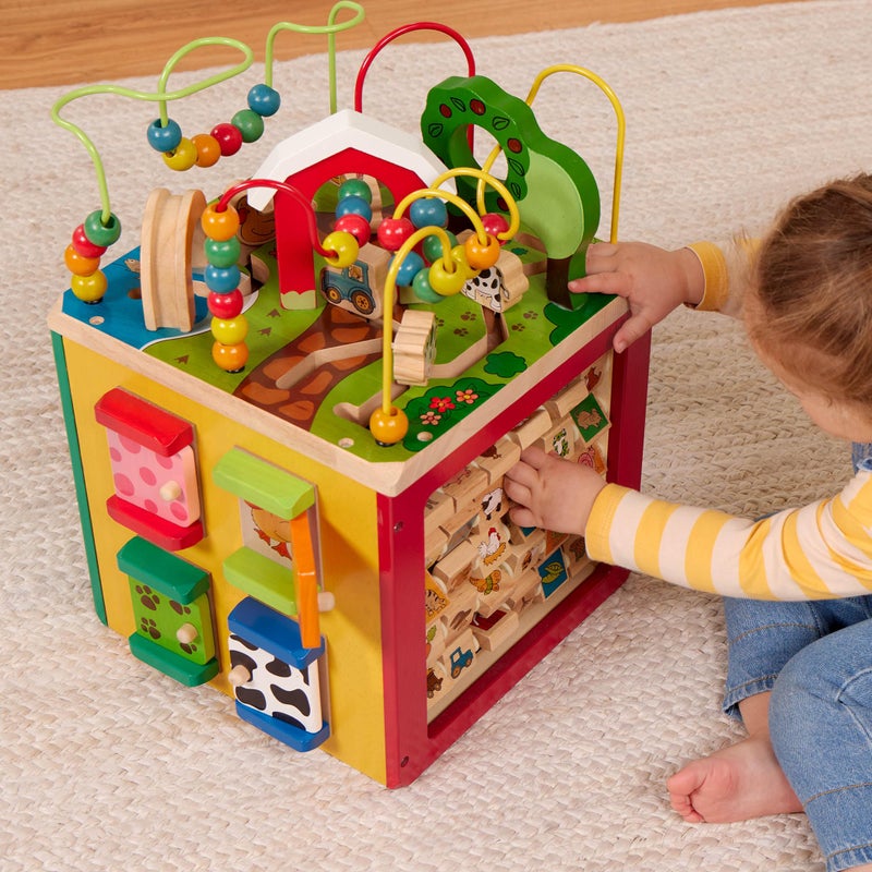 Battat â€“ Activity Cube with Farm Theme â€“ Educational Wooden Toys for Toddlers and Kids â€“ 1 Year + - Image 2