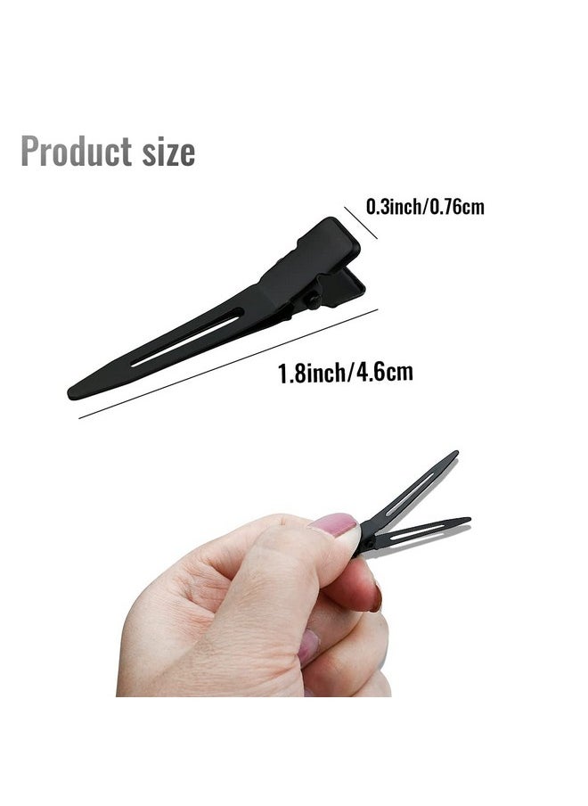 Tenalleys Tenalleys 50 Pcs 1.77Inch Black Metal Duck Bill Hair Clips for Women, Hair Coloring, Bows DIY, Hair Extensions, Salon  - Image 2