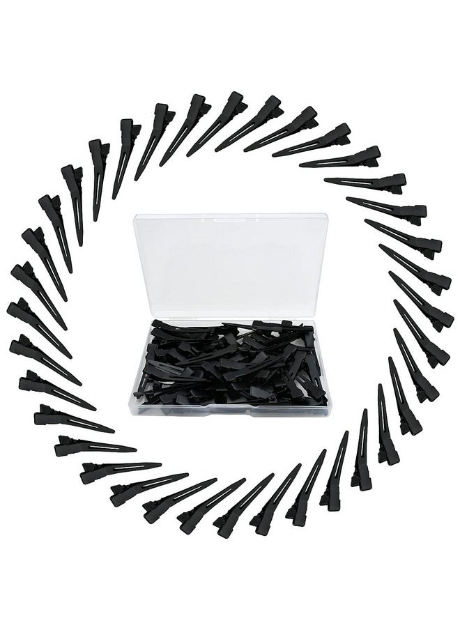 Tenalleys Tenalleys 50 Pcs 1.77Inch Black Metal Duck Bill Hair Clips for Women, Hair Coloring, Bows DIY, Hair Extensions, Salon  - Image 1