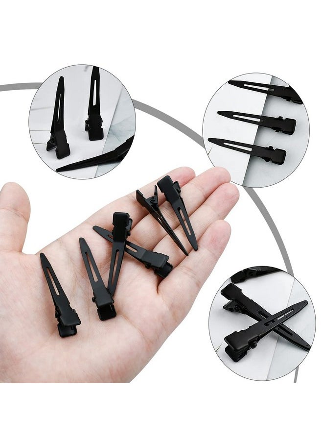 Tenalleys Tenalleys 50 Pcs 1.77Inch Black Metal Duck Bill Hair Clips for Women, Hair Coloring, Bows DIY, Hair Extensions, Salon  - Image 5