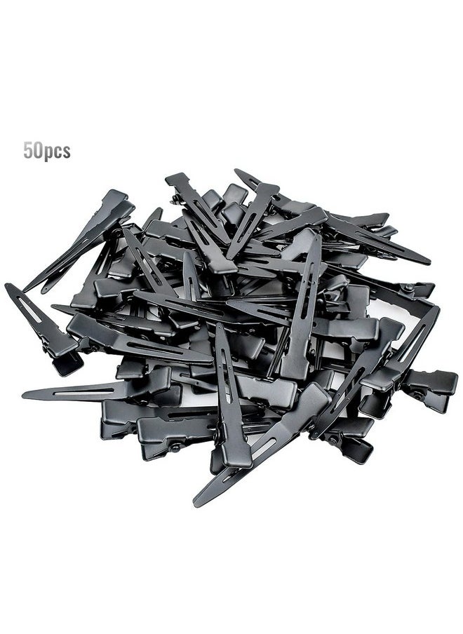 Tenalleys Tenalleys 50 Pcs 1.77Inch Black Metal Duck Bill Hair Clips for Women, Hair Coloring, Bows DIY, Hair Extensions, Salon  - Image 3