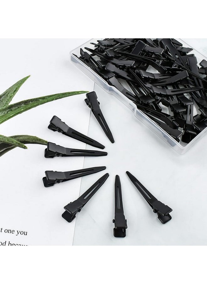 Tenalleys Tenalleys 50 Pcs 1.77Inch Black Metal Duck Bill Hair Clips for Women, Hair Coloring, Bows DIY, Hair Extensions, Salon  - Image 4
