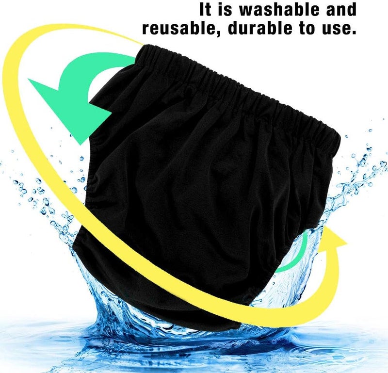Cloth Diaper, 4 Colors Adult Cloth Diaper Reusable Washable Adjustable Large Nappy (Black 404) - Image 3