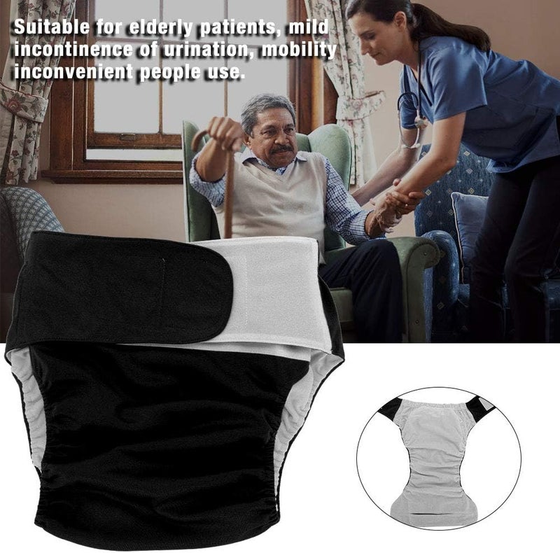 Cloth Diaper, 4 Colors Adult Cloth Diaper Reusable Washable Adjustable Large Nappy (Black 404) - Image 5