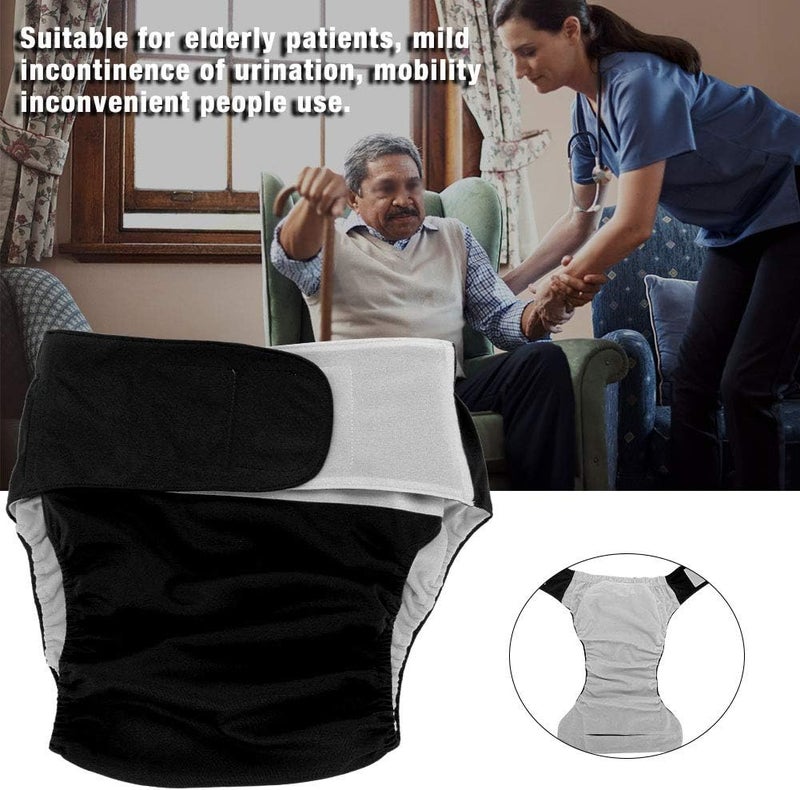 Cloth Diaper, 4 Colors Adult Cloth Diaper Reusable Washable Adjustable Large Nappy (Black 404) - Image 4