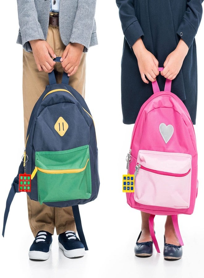 Mtlee 36 Pieces Tic Tac Toe Keychain Set Game Party Favors Include 12 Tic Tac Toe Keychain for Backpack and 12 Mesh Bags Drawstring White Mesh Organza Bags with 12 Thank You Tags for Birthday Party Supplies - Image 4