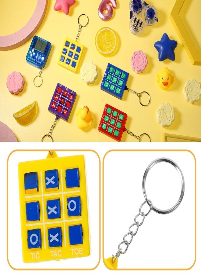 Mtlee 36 Pieces Tic Tac Toe Keychain Set Game Party Favors Include 12 Tic Tac Toe Keychain for Backpack and 12 Mesh Bags Drawstring White Mesh Organza Bags with 12 Thank You Tags for Birthday Party Supplies - Image 3