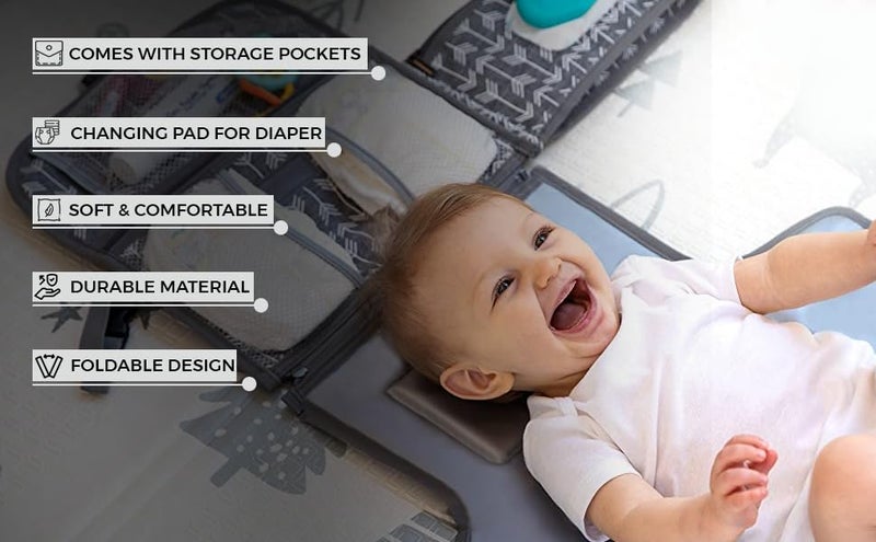 Olpad Portable Diaper Changing Pad, Detachable Travel Changing Pad for Baby with Wipes Pocket, Diaper Pad Changing Mat Clutch Bag for Newborn Boys & Girls (Pack of 1) - Image 2