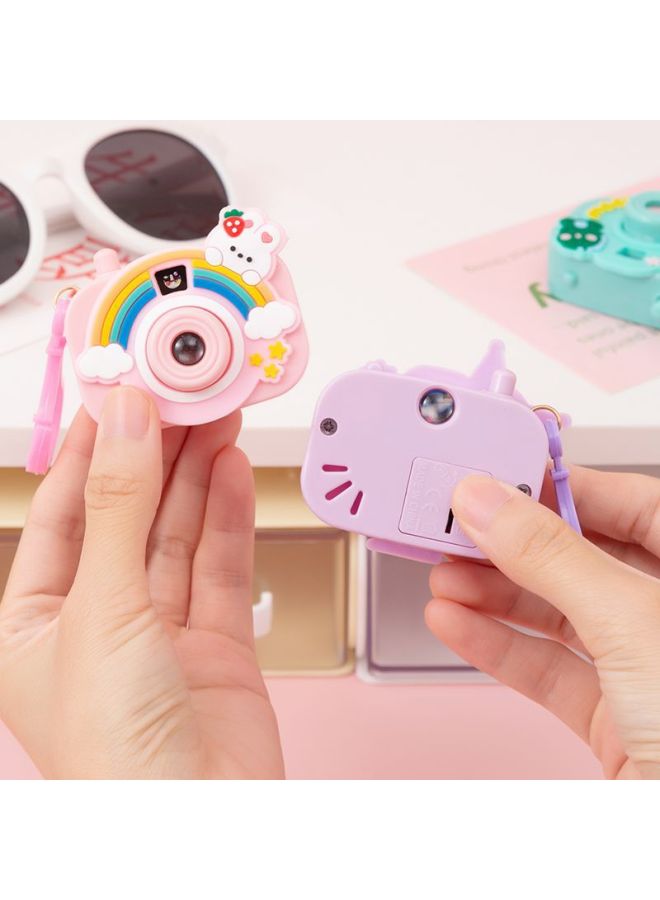 Cartoon Luminous Projection Camera Cute Simulation Camera Bag Bag Pendant Key Chain Yiwu Stall Small Toy Supply-Color:Luminous Projection Camera Keychain  - Image 5