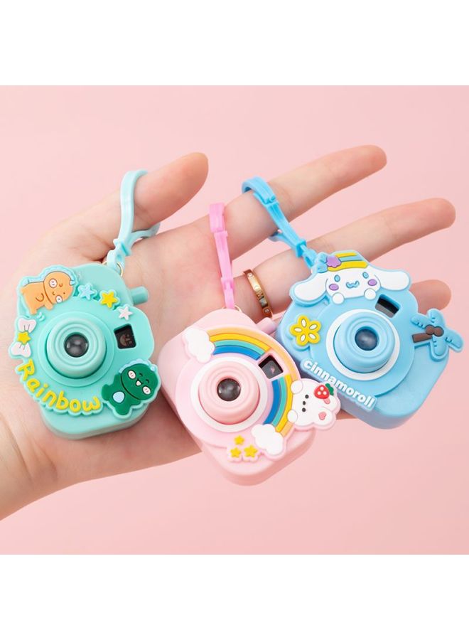 Cartoon Luminous Projection Camera Cute Simulation Camera Bag Bag Pendant Key Chain Yiwu Stall Small Toy Supply-Color:Luminous Projection Camera Keychain  - Image 4