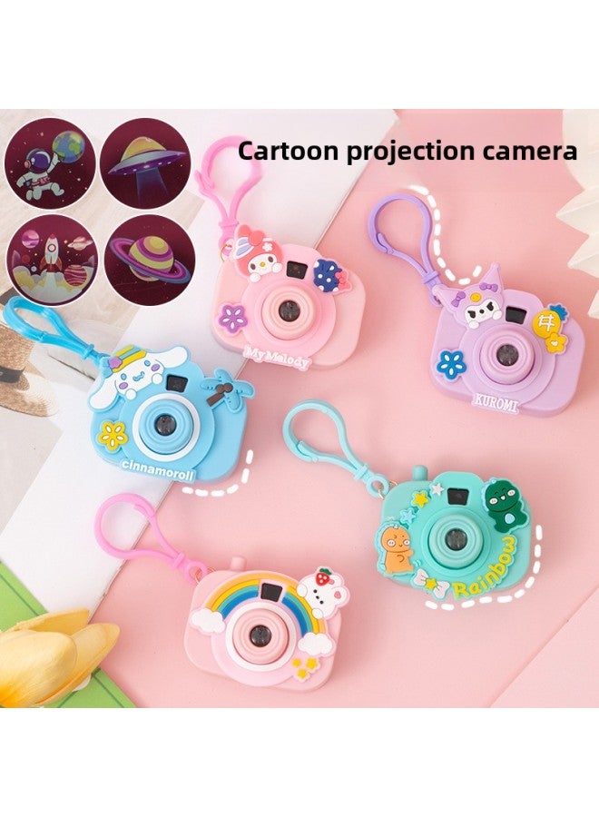 Cartoon Luminous Projection Camera Cute Simulation Camera Bag Bag Pendant Key Chain Yiwu Stall Small Toy Supply-Color:Luminous Projection Camera Keychain  - Image 2