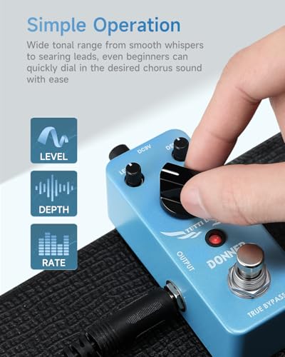 Donner Chorus Pedal, Tutti Love Analog Chorus Effect Classic Warm Chorus for Electric Guitar True Bypass - Image 3
