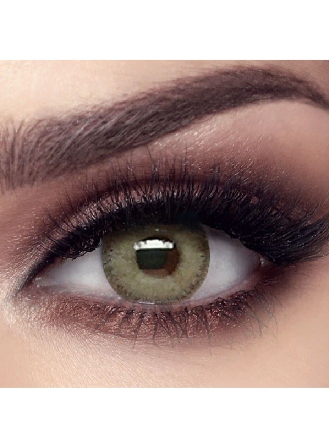 بيلا ايليت جراي اوليف عدسات لاصقة للاستخدام لمدة 3 اشهر، عدسات لاصقة ملونة، عدسات لاصقة تجميلية، عدسات لاصقة رمادية، عبوة من عدستين - Image 1