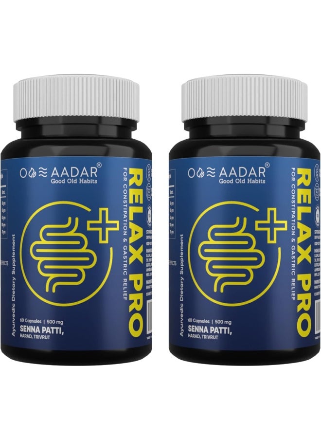 AADAR Relax Pro For Fast Constipation Relief And Gastric Troubles 60 Capsules Pack Of 2  - Image 1