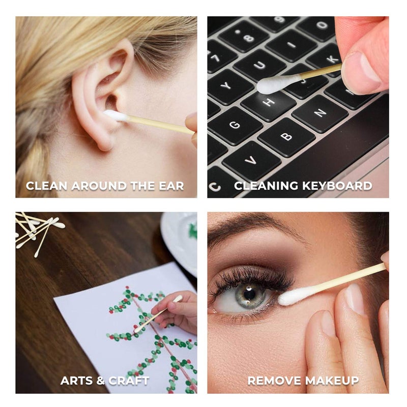 BOONBOO Organic Bamboo Cotton Swabs, PFAS-Free, 600 Count - Image 4