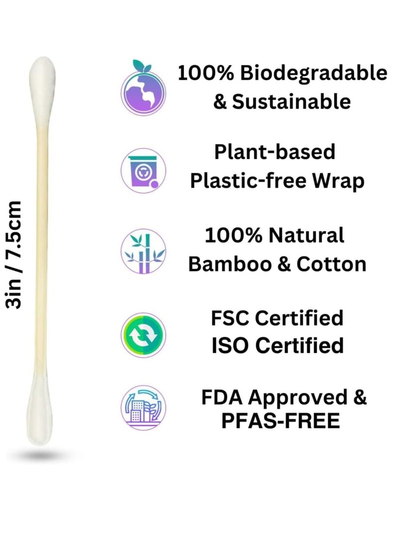 BOONBOO Organic Bamboo Cotton Swabs, PFAS-Free, 600 Count  - Image 2