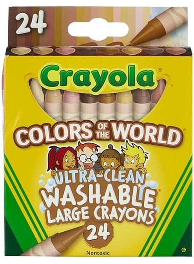 كرايولا 24 قلم تلوين كبير للغاية وقابل للغسل من ألوان العالم - Image 2