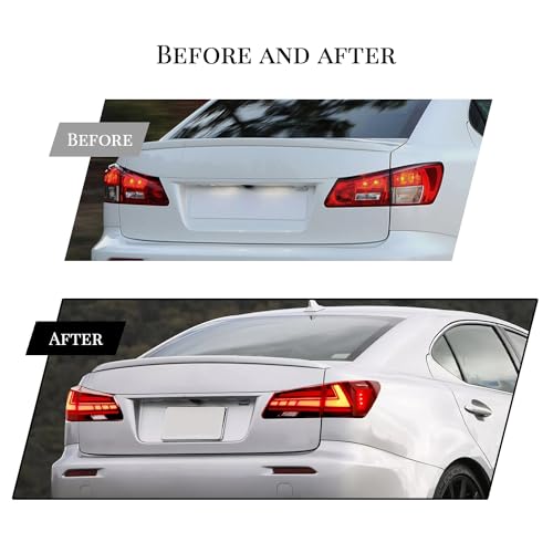 HCMOTIONZ Tail Light Assembly for 2006-2013 Lexus IS250/IS350/ISF Sedan, Tail Lamps with Start UP Animation Reverse Lights LED Rear Lamps Replacement… (RED) - Image 4