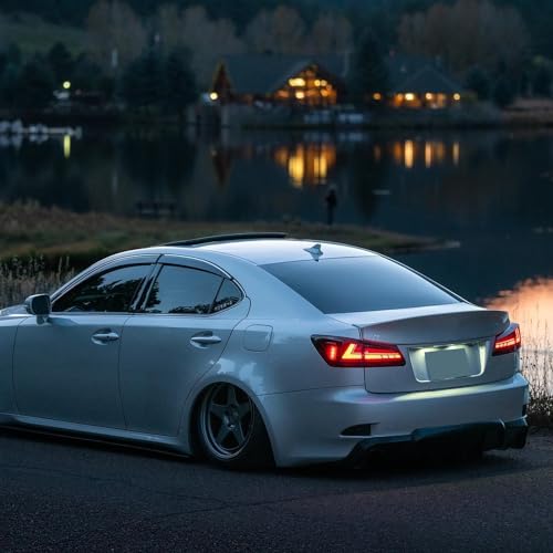 HCMOTIONZ Tail Light Assembly for 2006-2013 Lexus IS250/IS350/ISF Sedan, Tail Lamps with Start UP Animation Reverse Lights LED Rear Lamps Replacement… (RED) - Image 2