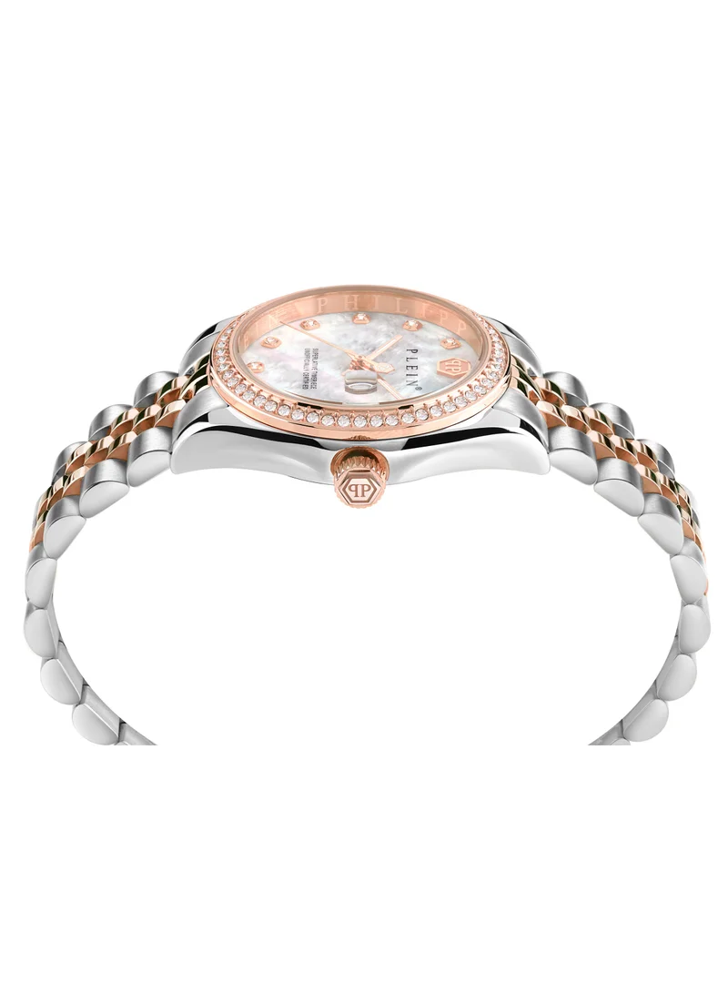 فيليب بلين Date Superlative Watch For Women With Silver And Gold Stainless Steel Bracelet 34 Mm 5 Atm