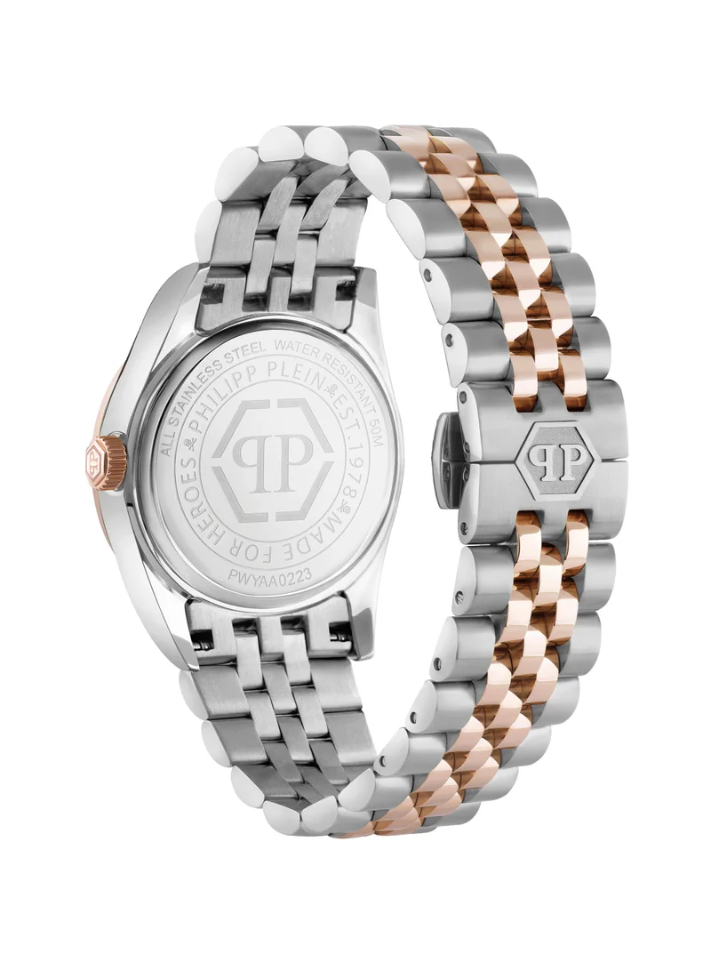 فيليب بلين Date Superlative Watch For Women With Silver And Gold Stainless Steel Bracelet 34 Mm 5 Atm