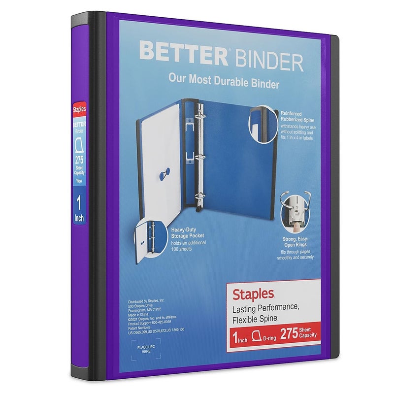 مجلدات STAPLES 190665 باللون الأرجواني