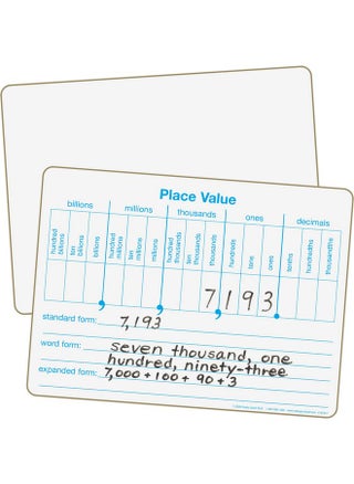 Place Value Dry Erase Boards, 12" By 9" -Set Of 6- Help Students Write Large Numbers In Standard, Word, Expanded Forms, Double-Sided Practice Boards - pzsku/Z1A3C13EFCA3A012B8213Z/45/_/1731926594/ee9c87f6-3bb4-48bc-8321-0f9a329b7a74