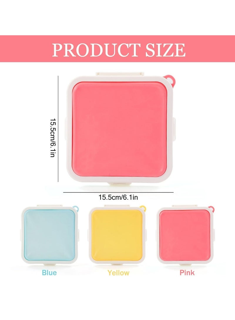 إسكدنيا حاويات ساندوتش مصنوعة من السيليكون حاوية تخزين ساندوتش حاوية غذاء منزلي للفواكه، السلطة، المقرمشات، الأطفال (وردية) - Image 2