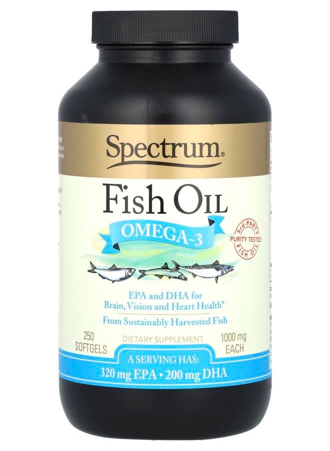 Spectrum Essentials Fish Oil Omega-3 250 Softgels (500 mg per Softgel) - Image 1