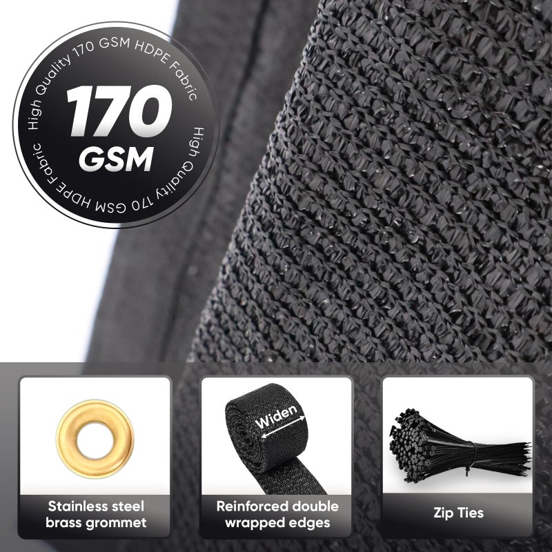 Cisvio 5ft x50ft Privacy Screen Fence 90% Blockage Heavy Duty Protective Covering Mesh Fencing for Outdoor Patio Pool Balcony Black - Image 5