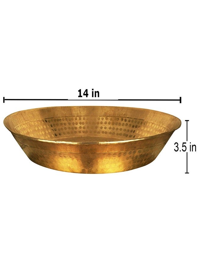Adipin® Handmade Brass Parat Platter, 16x16x4-inch (Bronze) - Image 3