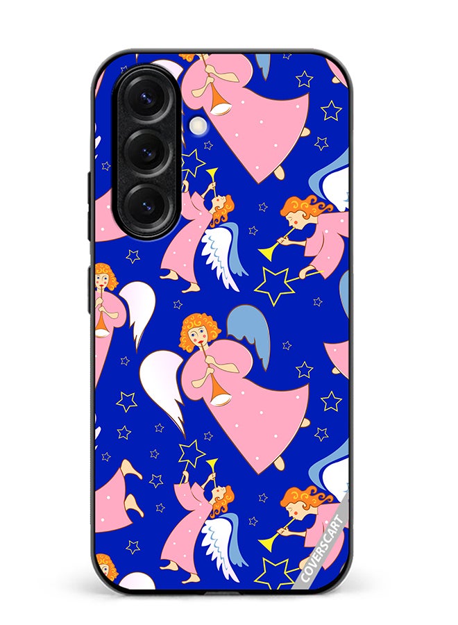 VR CREATIVE Protective Case Cover For Samsung Galaxy S25 Plus Christmas Angels With Flutes Design Multicolour