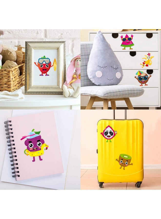 MALLMALL6 40Pcs Make Your Own Fruit Stickers 10 Kinds Cartoon Fruit Summer Hawaii Theme Characters Sticker Diy Dress Up Art Crafts Mixed And Matched Tutti Frutti Party Favors Games Decorations For Kid - Image 4