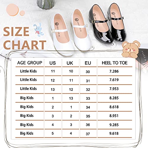 MIXIN Girls Mary Jane Dress Shoes - Princess Ballerina Flats Low Heels for School Party Wedding, Back to School Shoes for Girls (Little Kid/Big Kids) Black Size 1 - Image 3
