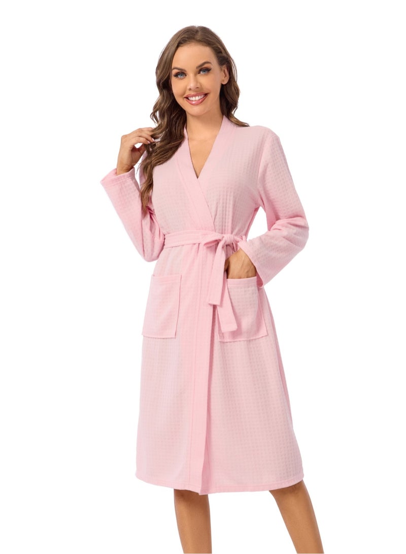 Etertoyle Waffle Weave Bath Robe After Shower Quick Dry Lightweight Unisex Bathrobe For Men & Women - Image 1