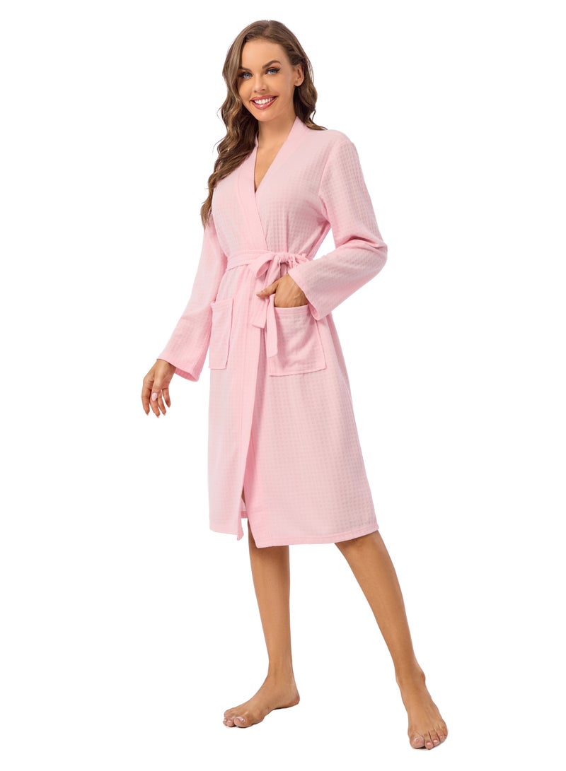 Etertoyle Waffle Weave Bath Robe After Shower Quick Dry Lightweight Unisex Bathrobe For Men & Women - Image 2