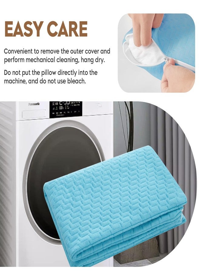 PEUJEW Small Shredded Memory Foam Pillow, Camping Pillow Travel Pillow - Compressible Medium Firm, Breathable Cover, Ideal Backpacking Hiking, Airplane and Car (Sky Blue, S) - Image 4